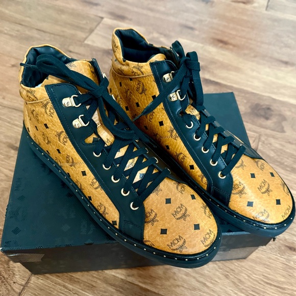 MCM High-Top Sneakers in Black and Brown - Picture 9 of 10